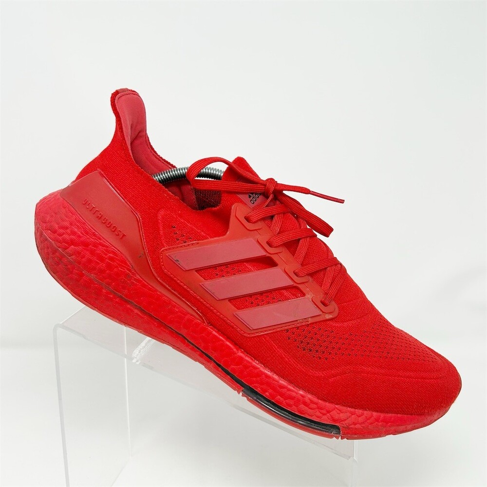 adidas UltraBoost 21 Men's Running Shoes Vivid Red Triple Red Size 13 Comfort